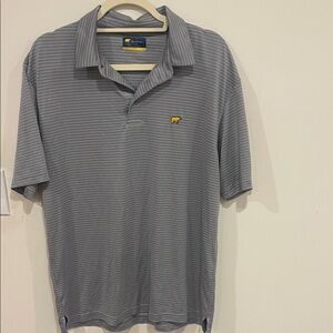 Men's Gray Striped Polo Shirt